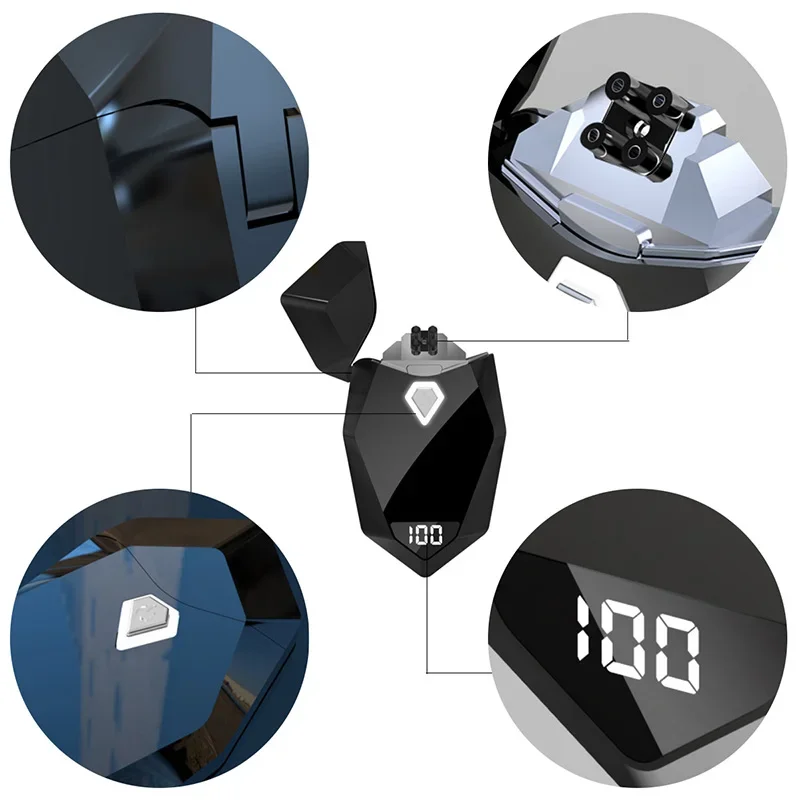 2025 New Laser Electric Lighter Rechargeable Pocket Plasma Lighter Windproof Type-C Portable Electronic