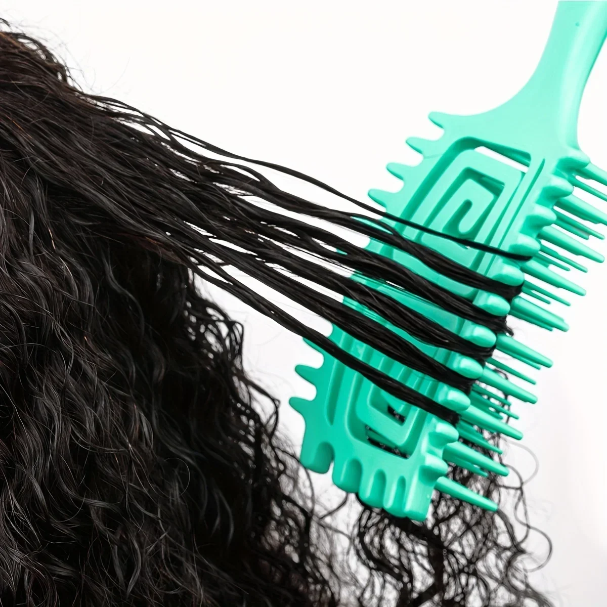1 Stück Nass-Lockenbürste, Locken-Definierer und Entwirrer, für Föhnstyling, Dreizack-Griff reduziert Haarentfernung, Styling-Tool für Mann und Frau