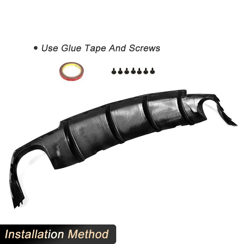 Carbon Fiber Car Rear Diffuser Lip Spoiler For Volkswagen VW Scirocco R R20 Bumper 2009-2014 Black FRP Rear Diffuser Spoiler