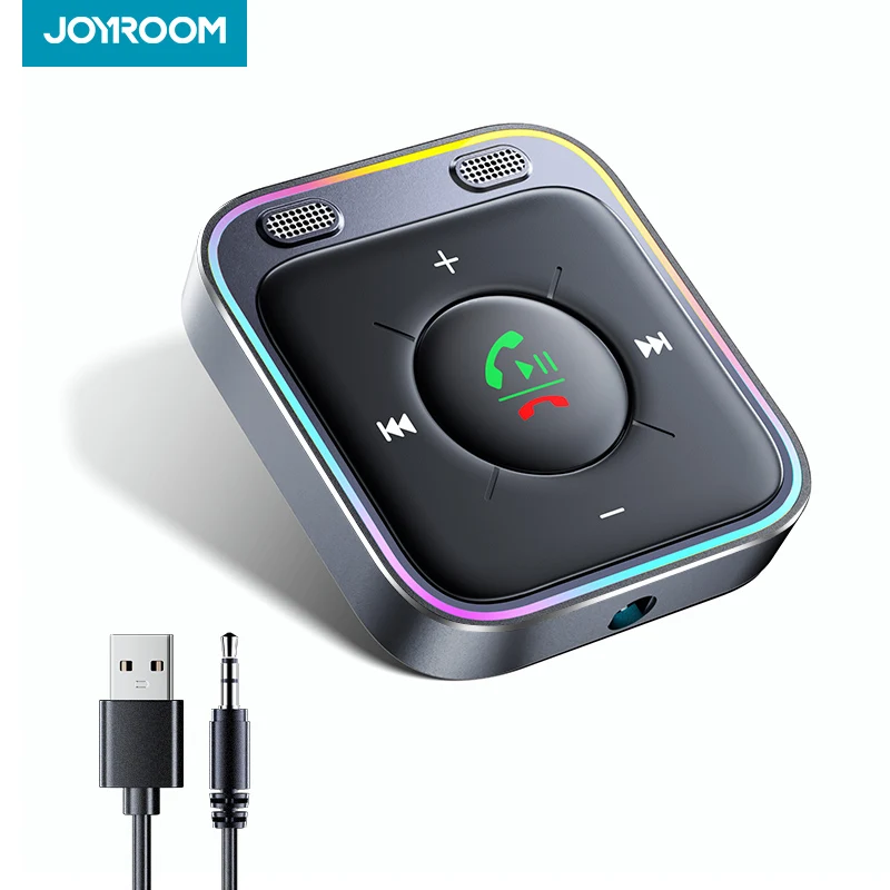 

Joyroom Bluetooth 5.3 Car Adapter Enhanced Dual Mics ENC Noise Cancellation 3.5mm AUX Adapter Bluetooth Wireless Receiver