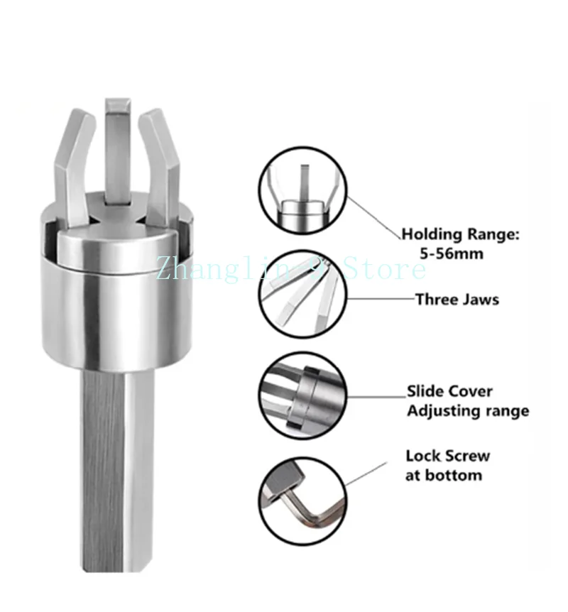 Three Claws Back Puller 16/20/25/32mm Automatic Square Round Bar 3 Jaws CNC Lathes Back-Pull Extractor For Lathe Drawing Tool lathe back puller