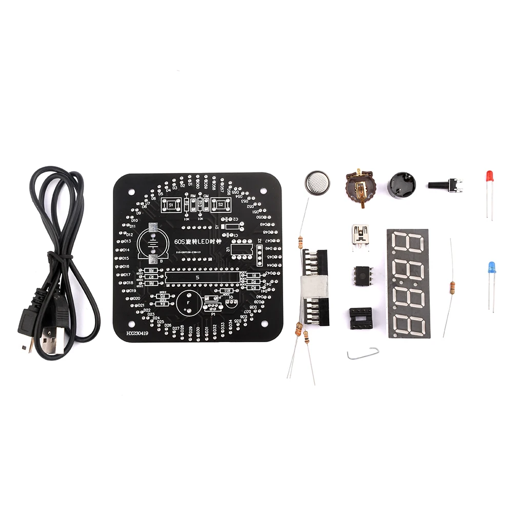 DIY Electronic Digital Clock Kit with LED Temperature & Time Display
