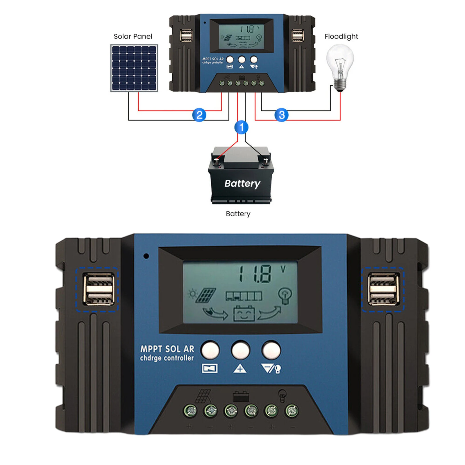 Solar Laderegler MPPT 30A 12V24V