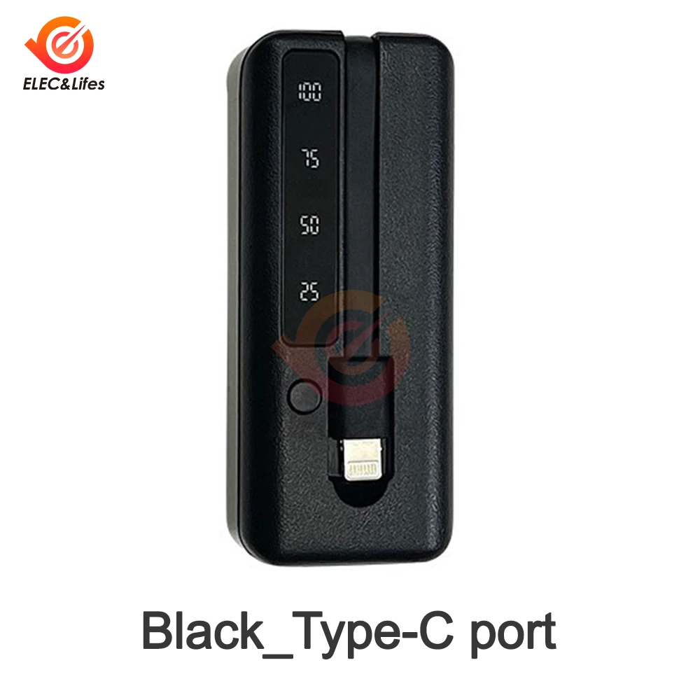 1*18650/18700/20700/21700 pil şarj cihazı tip-c USB bağlantı noktaları güç kaynağı kılıfı DIY kabuk kiti cep telefonları Powerbank kutusu kablo ile