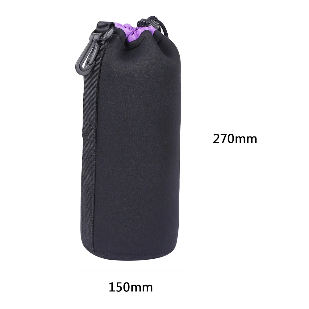 Waterproof Soft Neoprene Camera Lens Pouch Bag Drawstring Protector Case Padded Camera Lens Bag Case For Sony Canon 