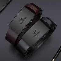 Genuine leather men's high-end belt with automatic buckle, fashionable business belt, personalized and versatile belt
