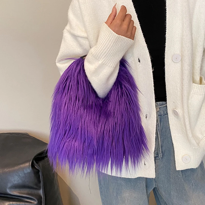 【U LAN】Fluffy Fur Shoulder Bag 41lkdikXZ-L.jpg_BO30,255,255,