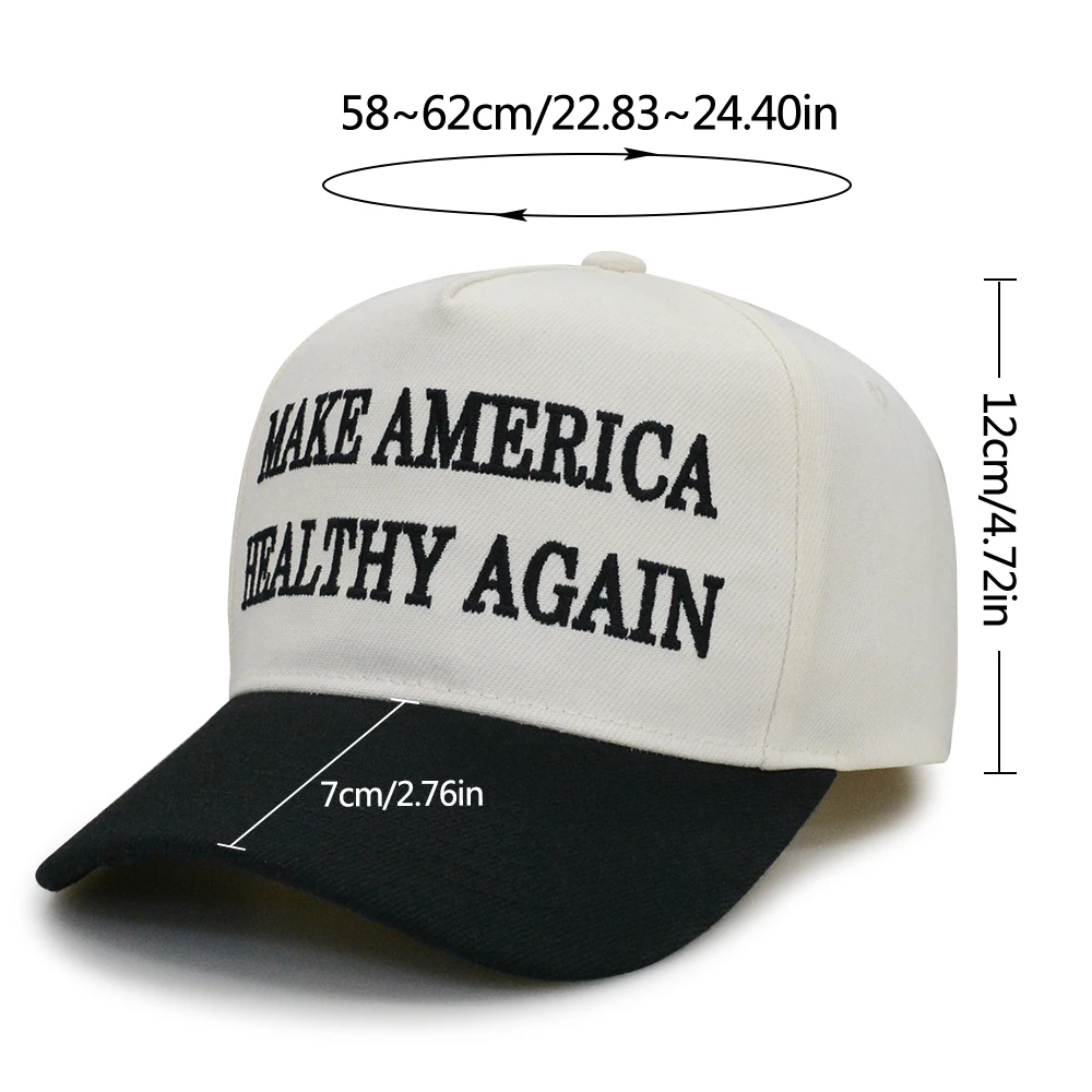New Make America Healthy Again Letter Embroidered Baseball Cap Unisex Adjustable Outdoor Sports Visor Cap 3