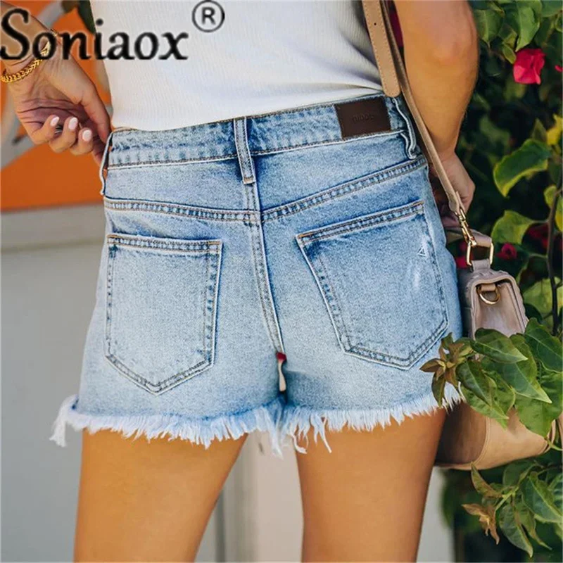 Ripped High Waist Jean Shorts Women Summer Loose Casual Short Jeans New 2021 Fashion All-match Ladies Street Denim Short Pants