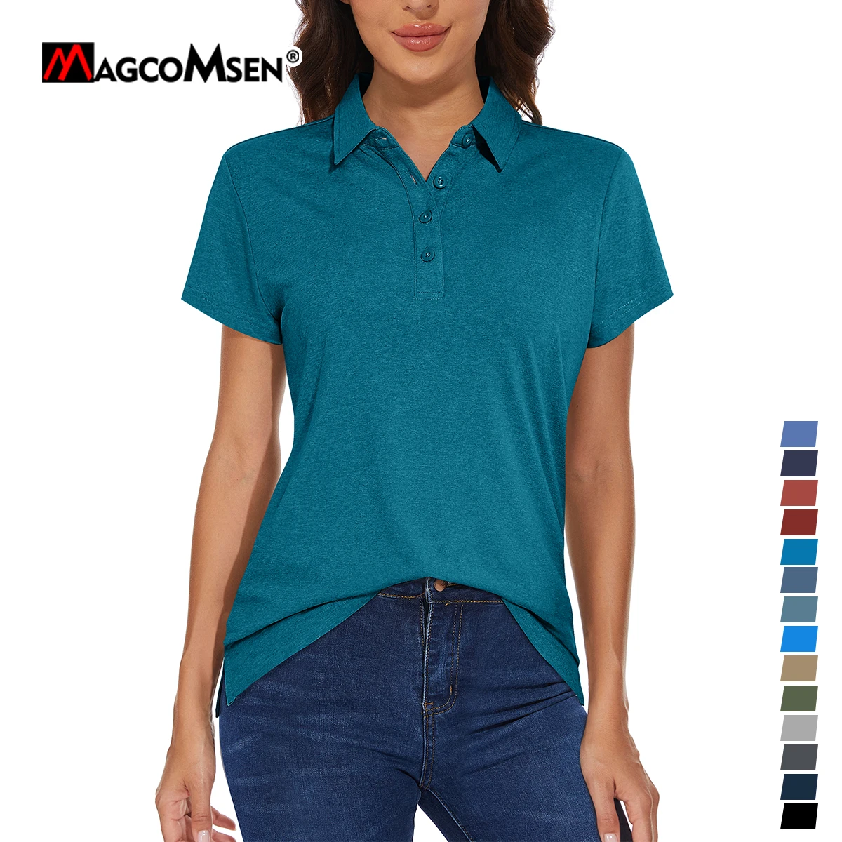 Polo de Golf para mujer, camisetas de manga corta UPF 50