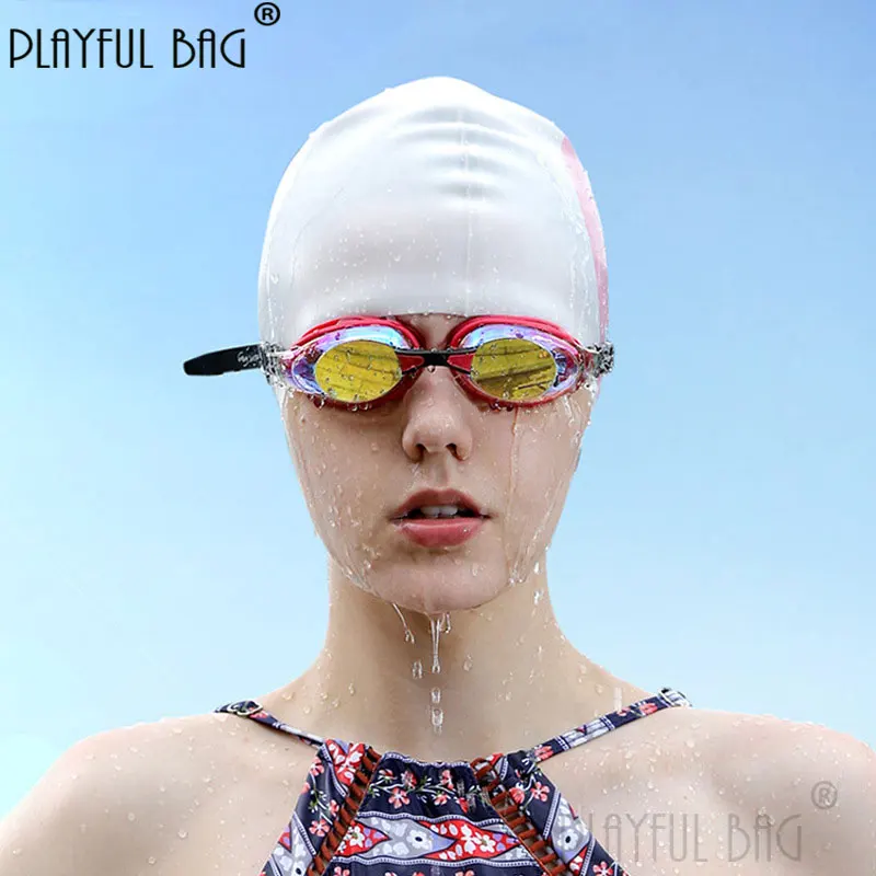 Professional swimming Myopic goggles waterproof anti-fog Adult HD large-frame electroplating myopia swimming glasses E182