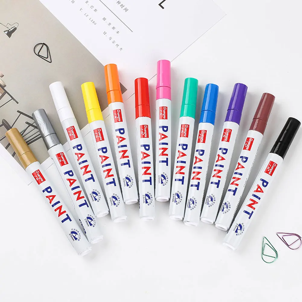 1PC Car Paint Marker Pen Waterproof Car Wheel Tire Oily Painting Mark Pen Auto Rubber Tyre Polishes Metal Permanent Marker 3