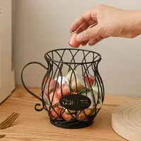 Durable Hollowing Out Coffee Pod Capsule Holder Gold/Black Display Rack Aesthetically Pleasing Iron Fruit Basket Ironwork 4