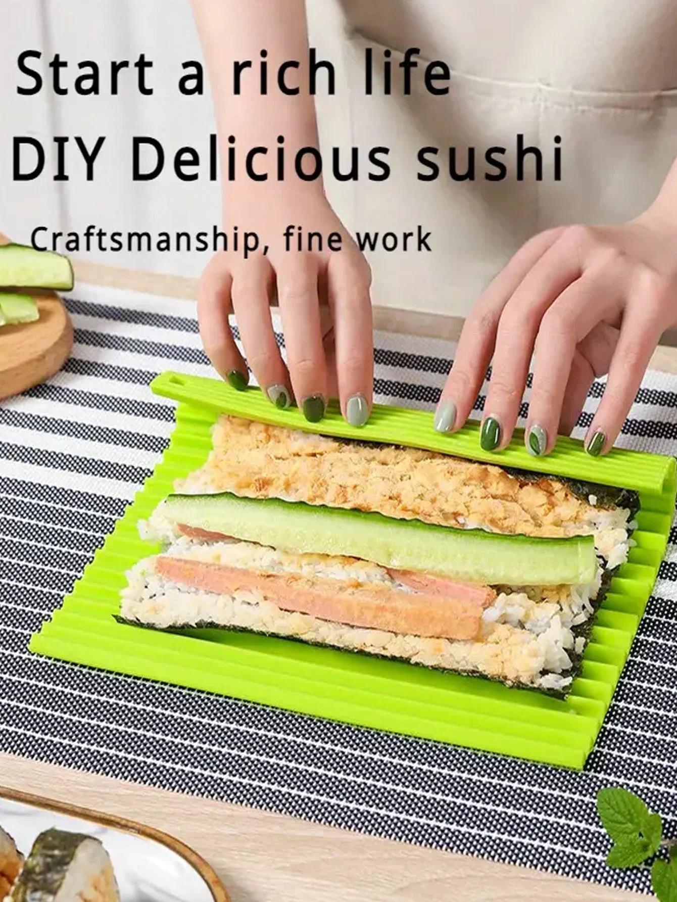 주방 소형 도구 1개 초밥 만들기 도구 초밥 롤 매트 김밥 김밥 제조기 DIY 홈 스시 레스토랑 파티용