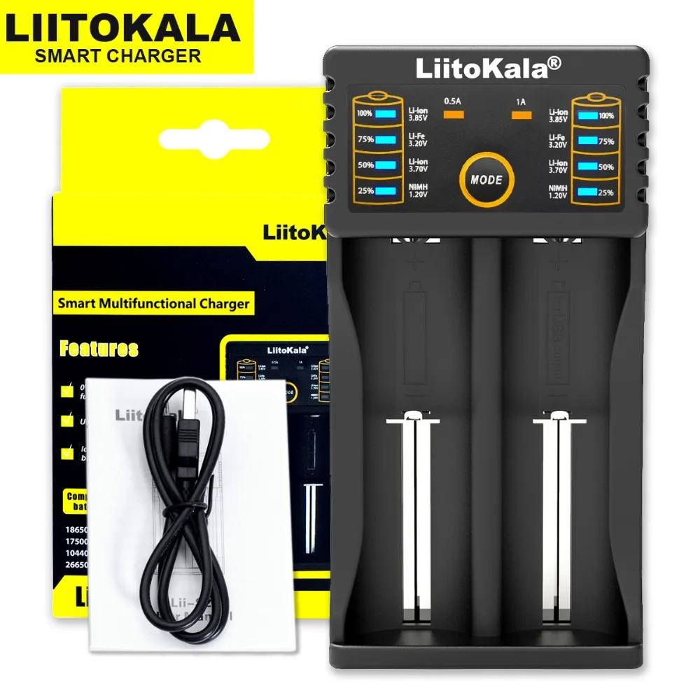 Liitokala Lii-500 Lii-402 Lii-202 Lii-100 3.7V 1.2V Multifunzione 18650 26650 21700 17355 18350 14500 AA AAA Battery Charger