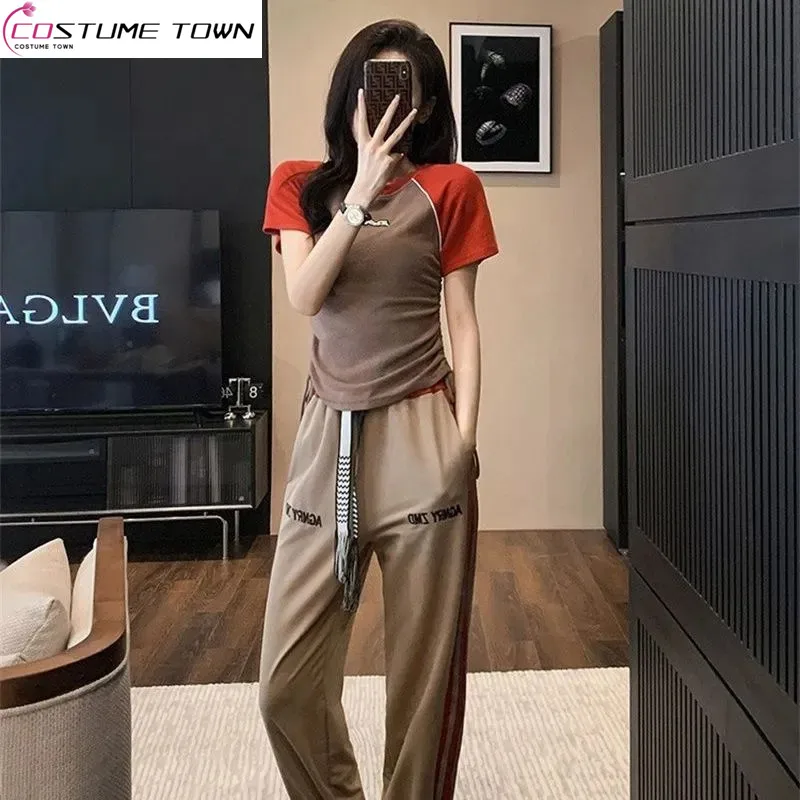 2023 Spring/Summer Korean Edition New Casual Sports Set for Women Wear a Full Set of Slim and Fashionable Two Piece Set bulletstorm full clip edition pc