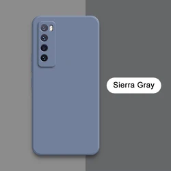 Premium Shockproof Square Liquid Soft Silicone Phone Case for Nova 7 Pro 5G (Sierra Gray)