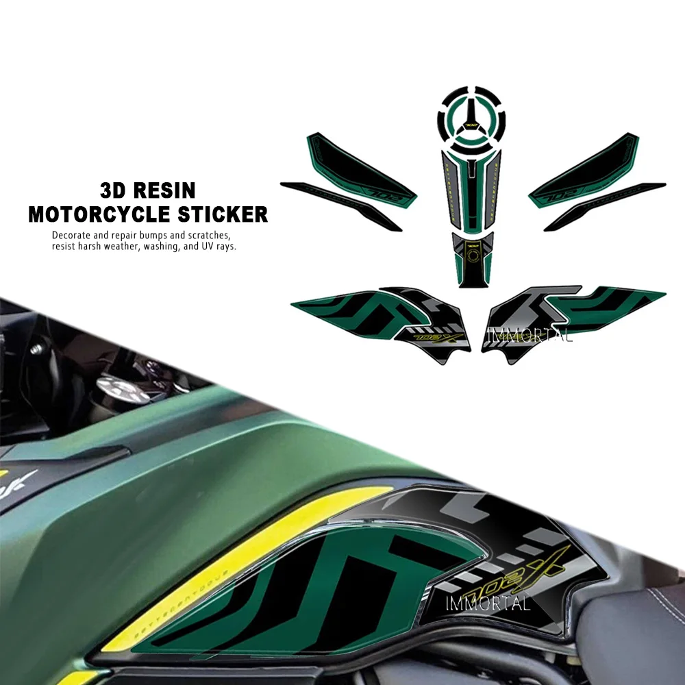 For Benelli TRK 702X TRK 702 X 2023 Tank Decals Motorcycle Accessories 3D Gel Epoxy Resin Sticker Kit Tank Pad