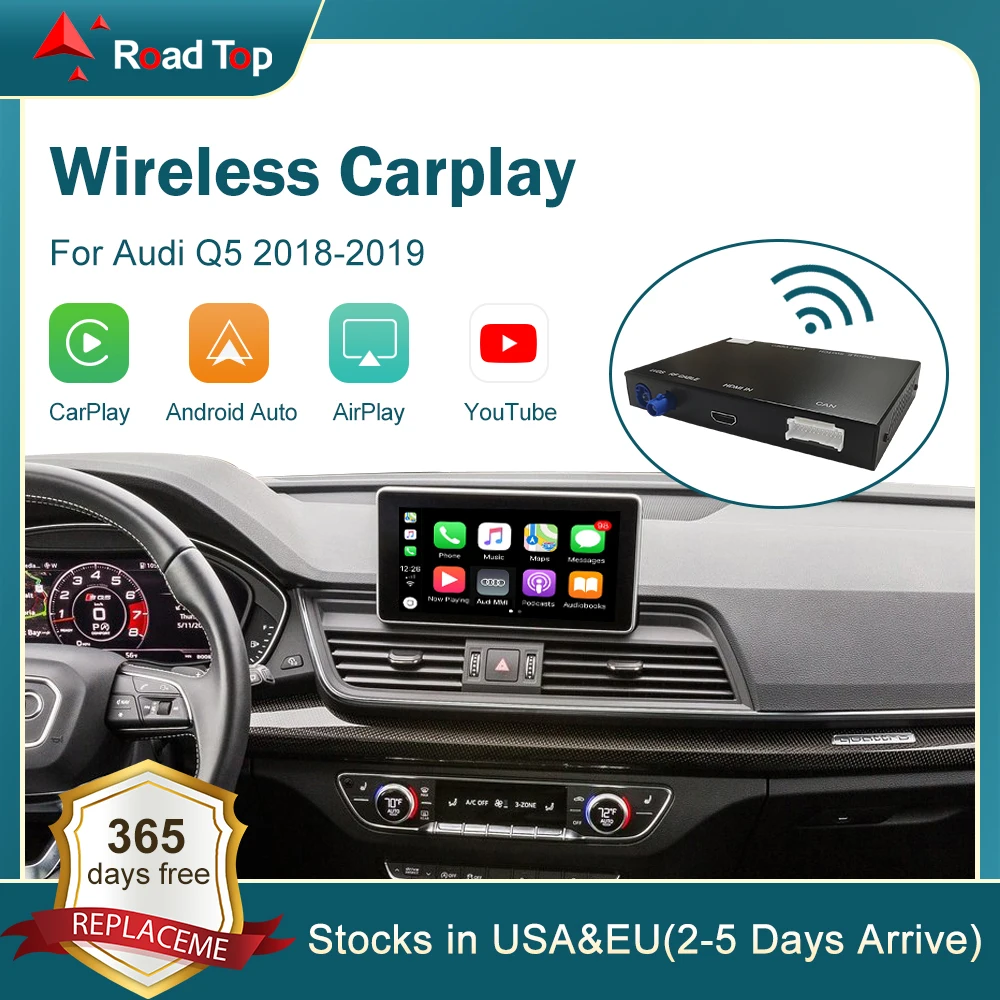 Беспроводной автомобильный интерфейс Apple CarPlay Android для Audi Q5 2018-2019 с функцией Mirror Link