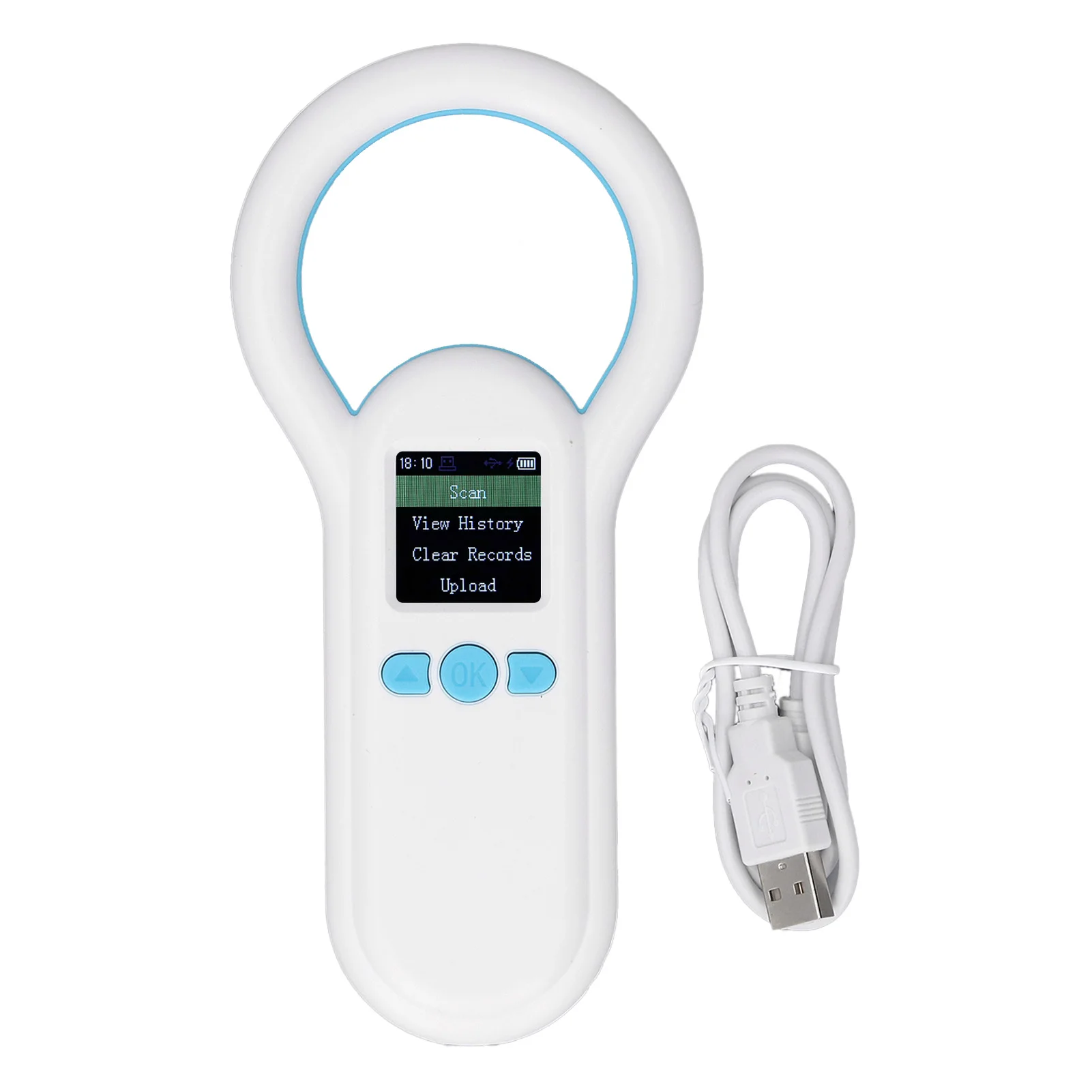 S20 Animal ID Scanner Pet Microchip Reader 500 Records Storage 134.2Khz 800mAh 0-80m Wireless Range for Railway Inspection