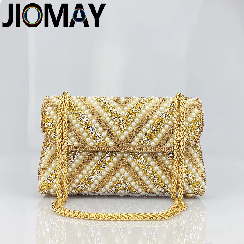 Luxury Gold Triangle Evening Handbag for Women