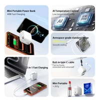 40W Fast Charging Protable 10000mAh PowerBank Gallium Nitride With 70cm Retractable Type-C Cable for iPhone 17 16 Xiaomi Huawei - Image 3