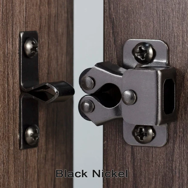 เฟอร์นิเจอร์ประตูทองแดงโบราณสีตู้ประตูตู้ Roller LATCH TWIN Double Catches พร้อม Striker และฟรีสกรู 2