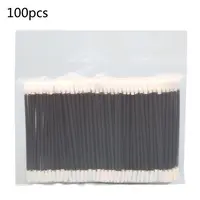 100Pcs Double-Headed Polyester Cloth Tips Cleaning Swabs Black Plastic Handle Dust-Free Sticks for Printhead Camera Optical Lens 1
