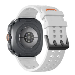 Premium Marine Silicone Sport Strap for Smartwatches - Durable and Comfortable Bracelet Band (White - Ultra Logo)