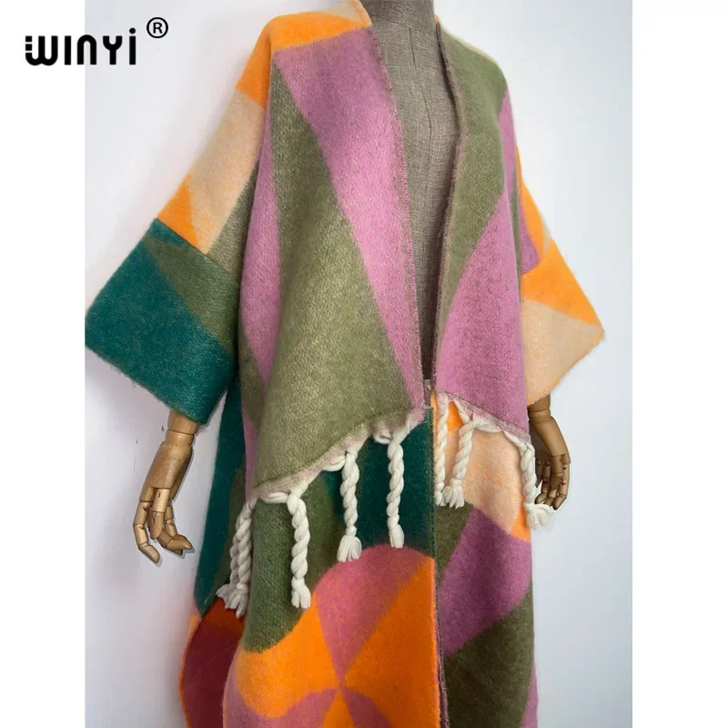 2022 WINYI inverno donna nappa Cardigan cappotto allentato abito natalizio abito longue spesso caldo formato libero medio oriente caftano femminile