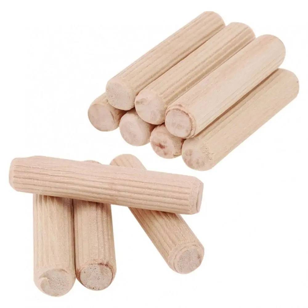Wooden Dowel Pins 100Pcs Cork Fluted Needle Bolt Wooden Dowel Pins Woodworking Chamfered Wood Carvings Bed Drawers Wood Nails 6/8/10mm