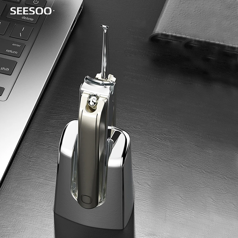 SEESOO 물튀김 방지 손톱깎이 귀 스푼, 성인용 사무용품, 마그네틱 베이스 포함, 고품질 2 종 세트