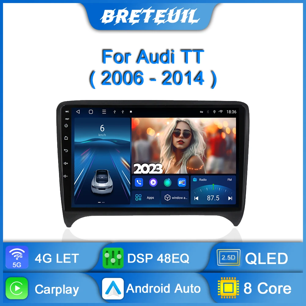 

For Audi TT MK2 8J 2006 - 2014 Android Car Radio Multimedia Video Player Navigation GPS Carplay QLED Touch Screen Auto Stereo 8G