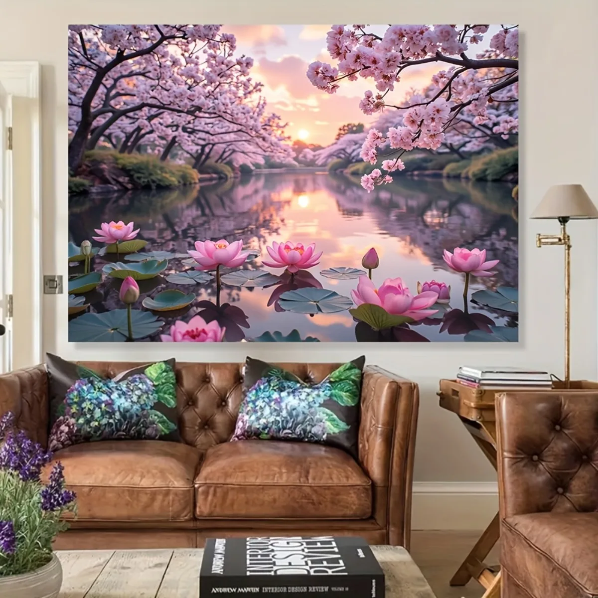 Cherry Blossom Lotus Tapestry 6