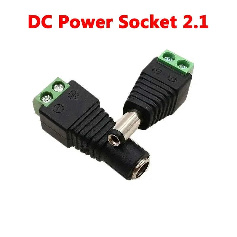 1/5/10 PCS DC Power Plug Adapter 5.5mm X 2.1mm Male Female Jack Connector for LED Strip CCTV Camera