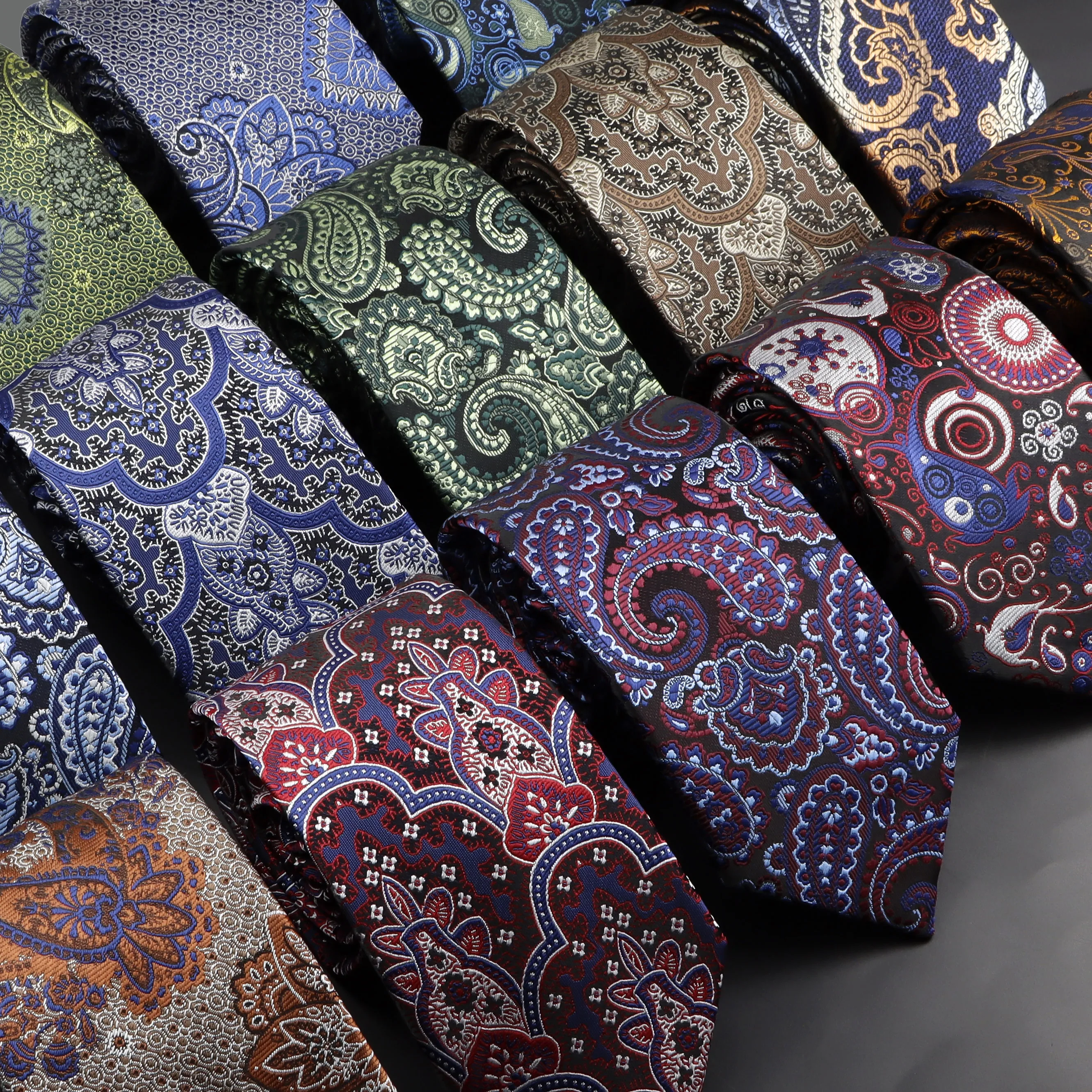 Neue Design Hochzeit Männer Krawatte Grün Wein Rot Braun Paisley Blume Krawatten Männer Business Dropshipping Bräutigam Kragen Zubehör Geschenk