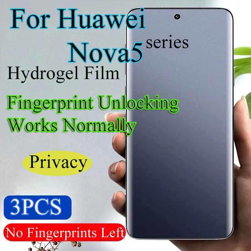 

Nova5Pro мягкая защита экрана для Huawei Nova5 Pro конфиденциальность Гидрогелевая пленка Nova 5Pro разблокировка по отпечатку пальца работает нормально мягкая