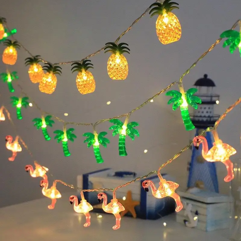 Tropical Palm Tree LED Fairy String Lights for Beach and Outdoor Party Decor