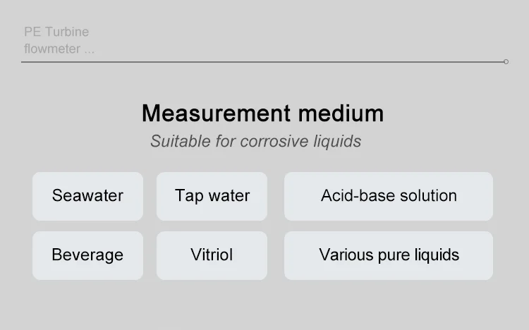 PE Material Turbine Flowmeter Industrial-grade Liquid Flow Sensor Corrosion-res