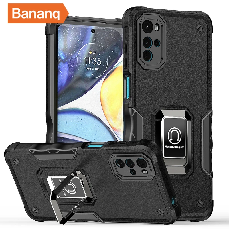 

Bananq Shockproof Case For Motorola G9 Play G10 G20 G30 G50 G60 G200 G22 G31 G41 G51 G52 G71 5G E7 Power E20 E30 E40 Stand Cover
