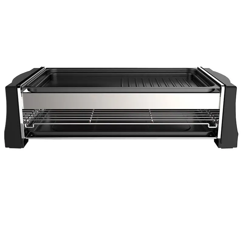 Commercial Two Layer Multifunctional Smokeless BBQ Grill Roasting Meat Griddle Barbecue Mesh Raclette Grill 3