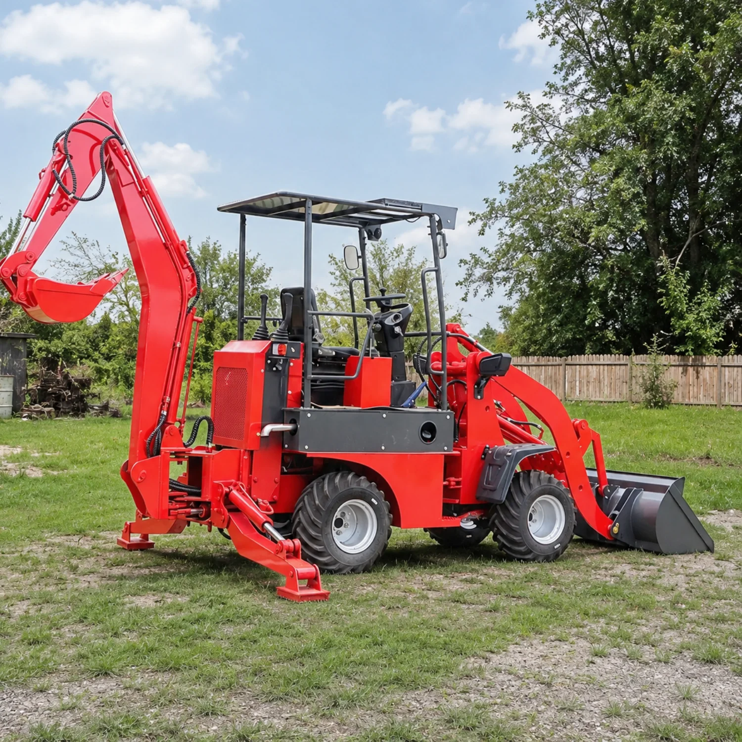 Kostenloser Versand 4WD Baggerlader Hydraulischer Diesel-Radlader Frontlader Bagger CE EPA Euro 5 Maßgeschneidert