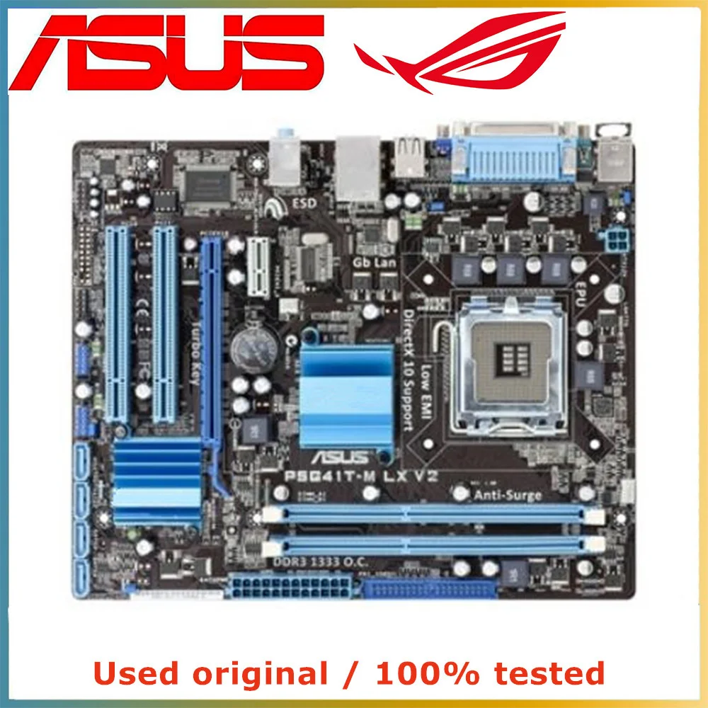 

Для Intel G41 для ASUS P5G41T-M LX V2 материнская плата для компьютера LGA 775 DDR3 8G десктопная материнская плата SATA II PCI-E 2,0 X16