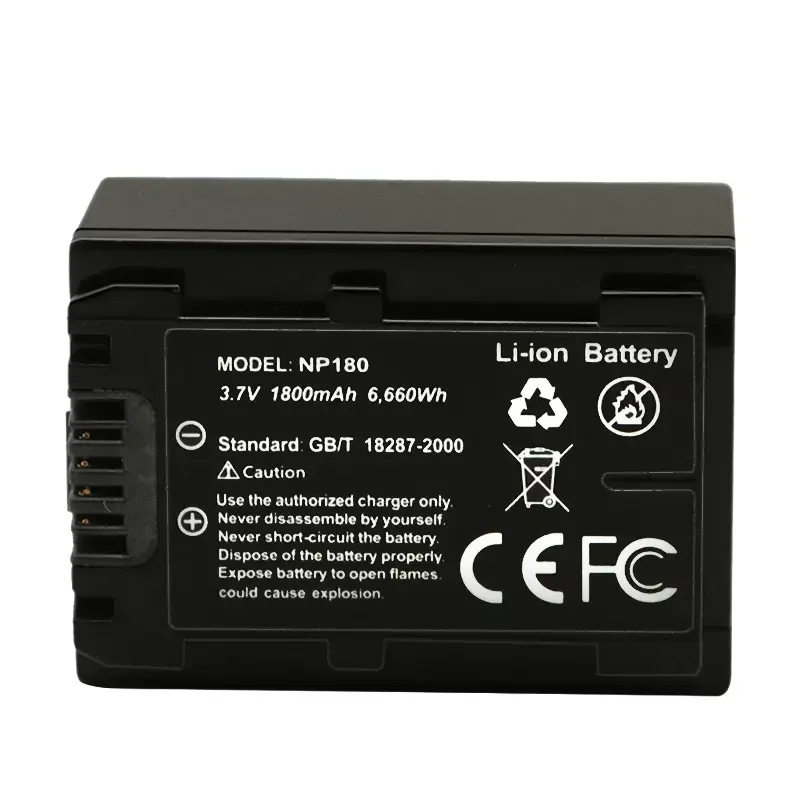NP-180 3.7V 1800mAh for Ordro for Aigo BP-FV50 for Praktica PA-VG-360 Camcorder