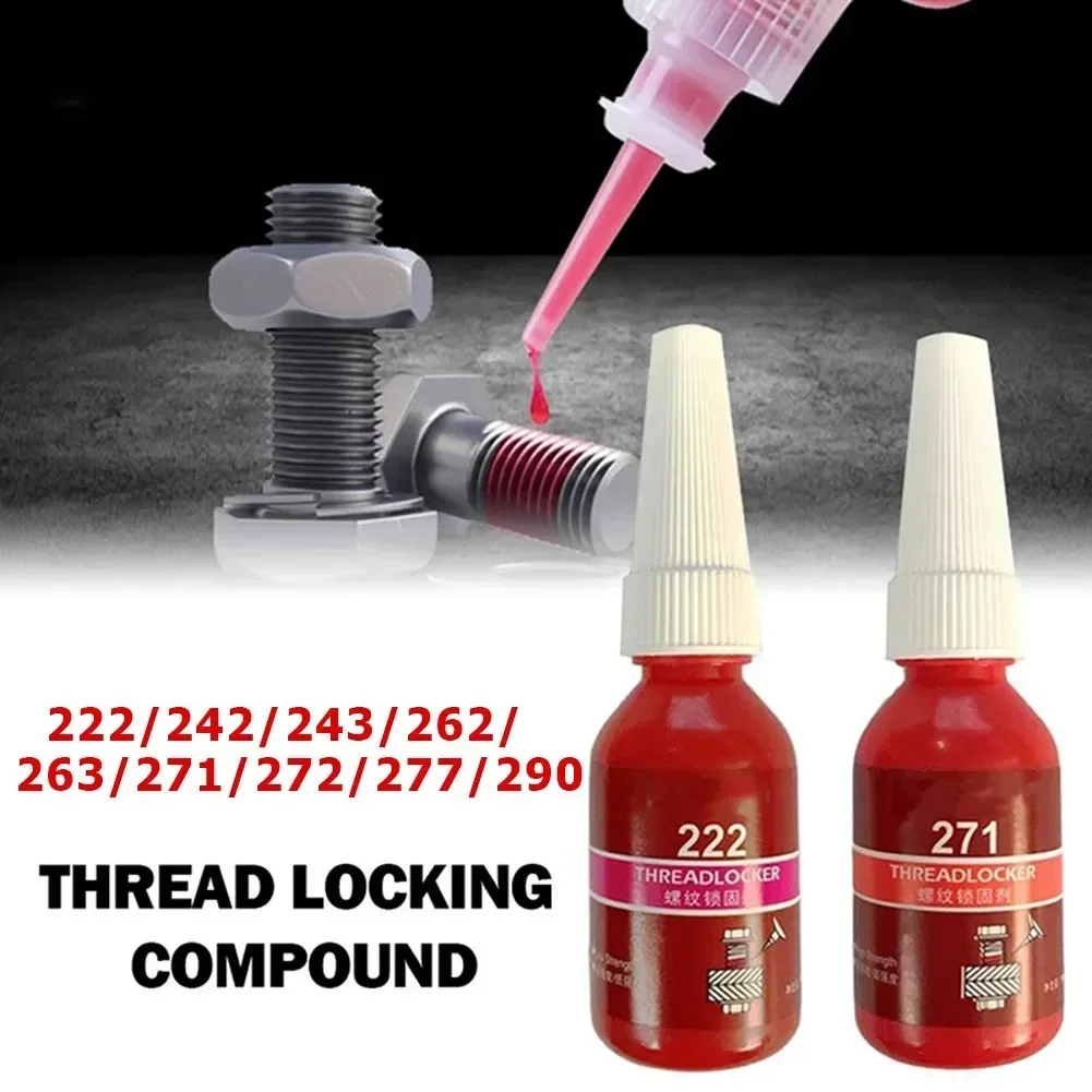 Threadlocker Glue 10ml Threadlocker 222/242/243/262/263/271/277/290 Anaerobic Adhesive For Watch Screw Motorcycle Brake Engine Meter Thread