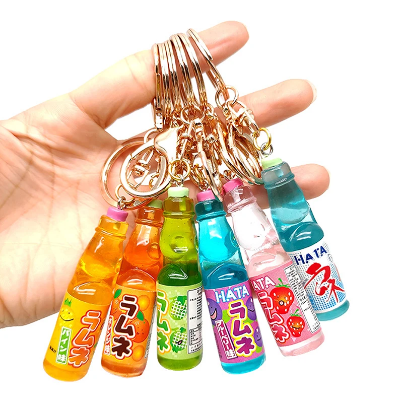 Ramune Soda Keychain kawaii Japanese bottle charm full view