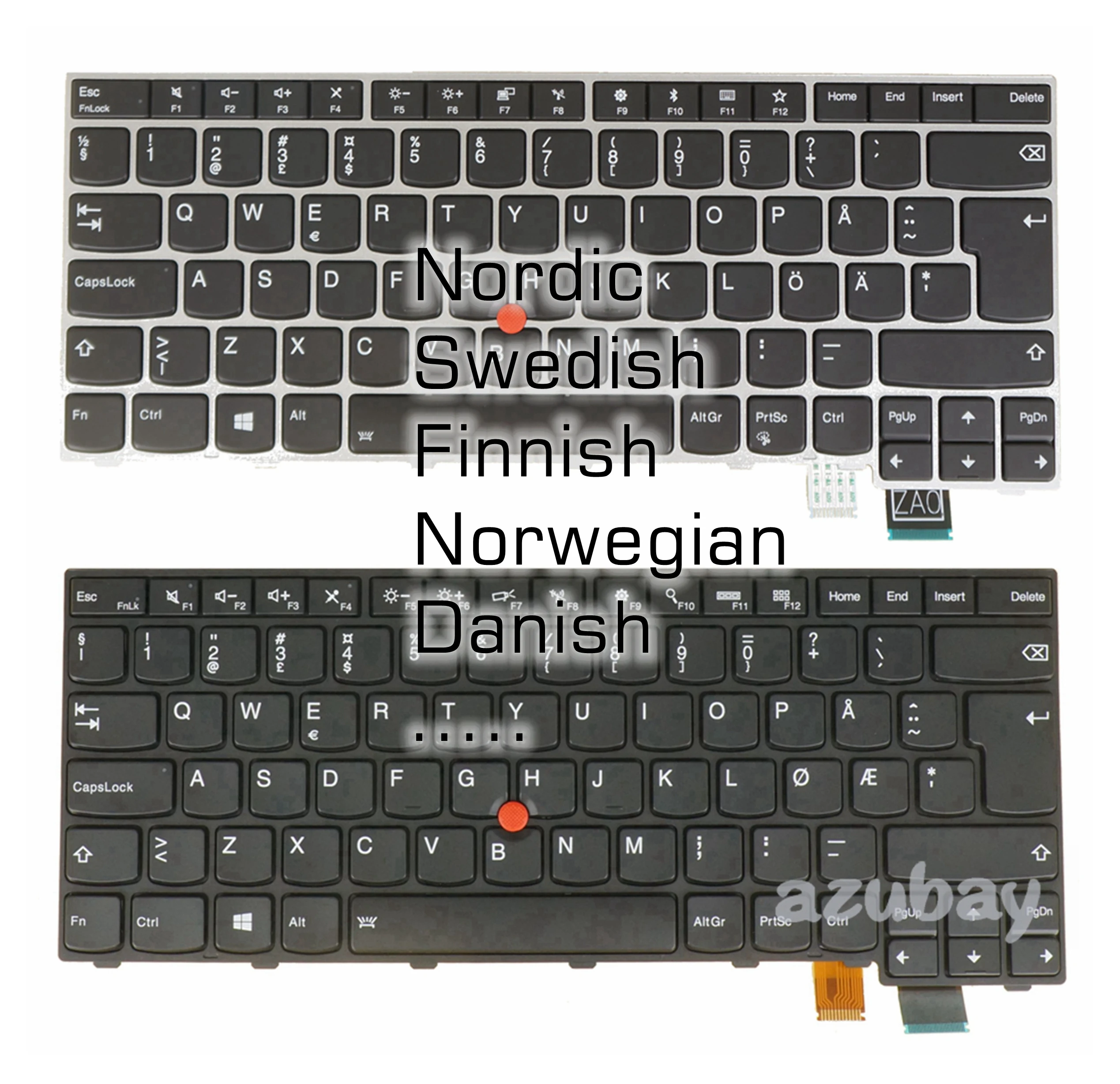 Nordic Swedish Finnish Norwegian Danish Keyboard For Lenovo Thinkpad