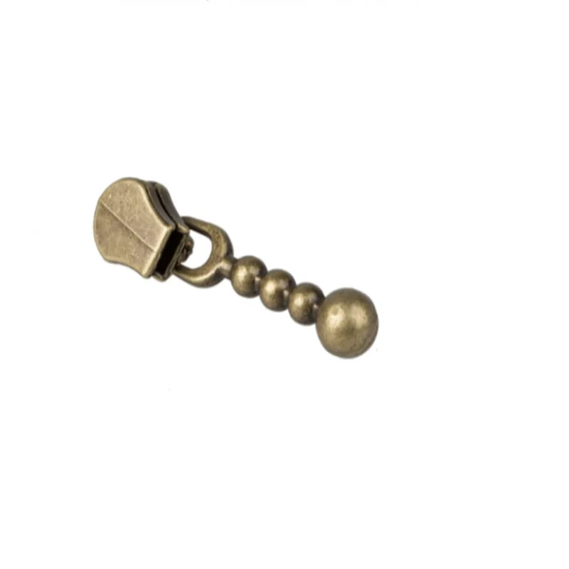 New 10pcs 3# Nylon Bronze Lockless Four Bead Luggage Clothing Shoes Boots Metal Zipper Head