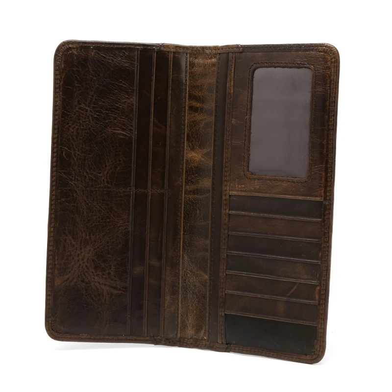 Men's Genuine Leather Long Wallet Bifold Money Card Holder Clutch Purse Hot 3