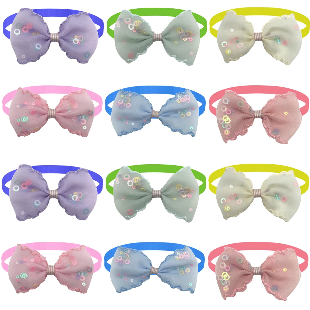 

50/100pcs Pet Supplies Dog Grooming Accessories for Small Dogs Bow Tie Necktie Cute Bows with Sequin Bowtie Necktie Pet Product